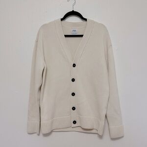 Zara Oversized Wool Cardigan Off White